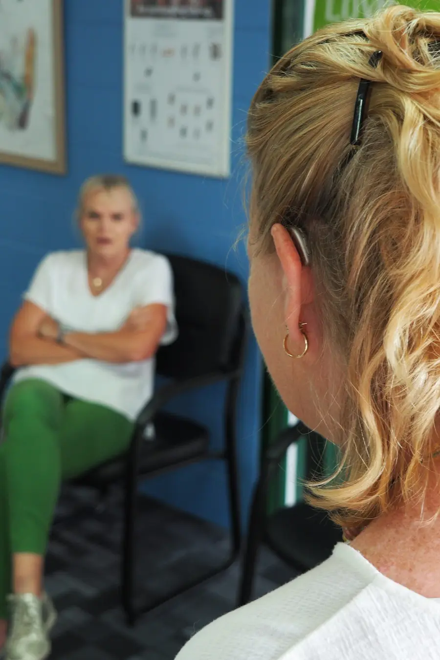 Paciente conversando com a médica