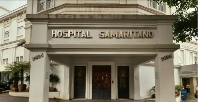 Entrada do Hospital Samaritano, em Higienópolis